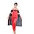 Fashion Zilla Red  Black Satin Shoulderless Night Suit Set