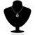 Om Jewells Sterling Silver Bloom Red pendant with CZ stones for Women PD7900610N