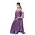 Fashion Zilla Purple Satin Sleeveless Topn Netted Nighty With Gown