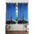 Lushomes Printed Eiffel Tower Polyster Curtains with Eyelets for Windows
