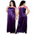 Sukuma Pink & Purple Satin Plain Night Gowns & Nighty