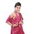 Fashion Zilla Onion Purple Halter Neck Backless Nighty With Gown