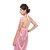 Fashion Zilla Pink Halter Neck Backless Nighty With Gown