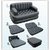 5 In 1 Air Leatherette Sofa Cum Bed with Pump - Best Quality Product Black