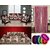 Fk Beidge Maroon Floral Sofa With Divan Sets Curtains  Door Mats