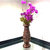 Onlineshoppee Wooden Antique Flower Vase With Hand Carved Design LxBxH-4x4x12in.