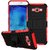 Feomy Kick Stand Armor Hybrid Bumper Cover For Samsung Galaxy J1 -Red