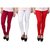 Stylobby Pink, White And Red Kids Legging Pack Of 3