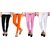 KriSo Black, Orange, Baby Pink And White Kids Legging Pack Of 4