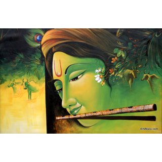 Musical Krishna - The Divine Music Printed Painting