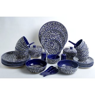 Buy Caffeine Handmade Ancient Royal Mughal Dinner Set Online @ ₹14999 ...