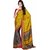 Manvaa Penumbra Yellow With Brown Silk Designer Printed SareeKR1058