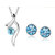 OM shop Silver Plated Blue  Silver Alloy Pendant With Chain  Earrings for Women