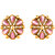 Mahi Monalisa Cats Eye Pink Flower Gold Plated Earrings For Women