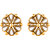 Mahi Monalisa Cats Eye White Flower Gold Plated Earrings For Women