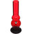 Moksha 12 Inch Tall Transparent Red Double bulb Acrylic Bong.