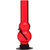 Moksha 12 Inch Tall Transparent Red Double bulb Acrylic Bong.