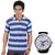 D&Y Striped Men's Polo T-Shirts With Watch(WT143)