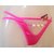 Bridal Fine Quality Satin Dark Pink Panty Thong With Pearls