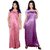 Sukuma Satin Nighty Dress Combo of 2 Cmb2-2DNty-Pch-Prpl-Prpl-Muve