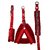 Petshop7 Red Nylon Harness, Collar  Leash with Fur 0.75 Inch Small