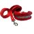 Petshop7 Red Nylon Harness, Collar  Leash with Fur 0.75 Inch Small