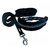 Petshop7 Black Nylon Harness, Collar  Leash with Fur 1 Inch Medium