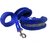 Petshop7 Blue Nylon Harness, Collar  Leash with Fur 1 Inch Medium