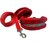 Petshop7 Red Nylon Harness, Collar  Leash with Fur 1.25 Inch Large