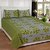 Akash Ganga Green Cotton Double Bedsheet with 2 Pillow Covers (KM595)
