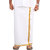 Prakasam Cotton Mens Velcro Gold Jari Cotton Dhoti (34-38) SIZE