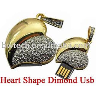 Microware USB 2.0 4GB Heart Shape Pen Drive