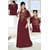 Womens Embroidered Maroon Cotton Nighty daily Night Gown 1004 Lounge wear