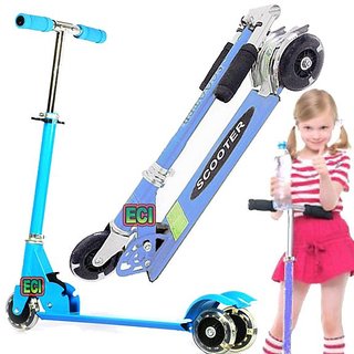 CROWN Blue 3 Wheel Kids Scooter Children Riding Rollerboard Kick Bike Rideon