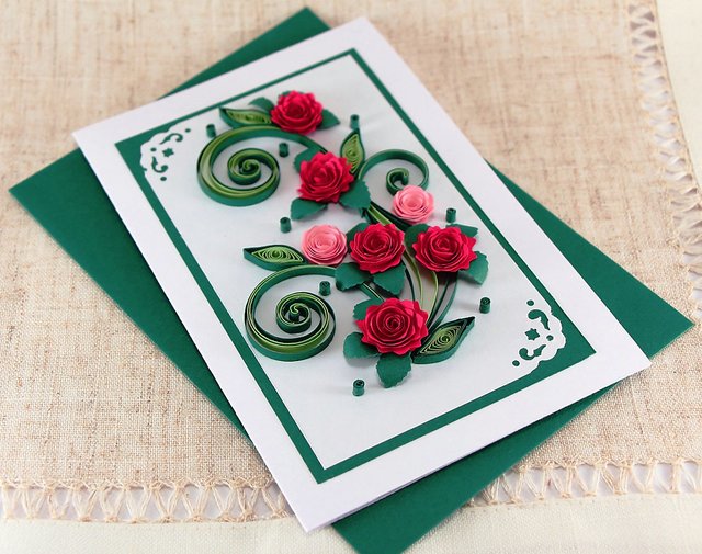 Happy Birthday Card, Quilling Greeting Card, Handmade Greeting