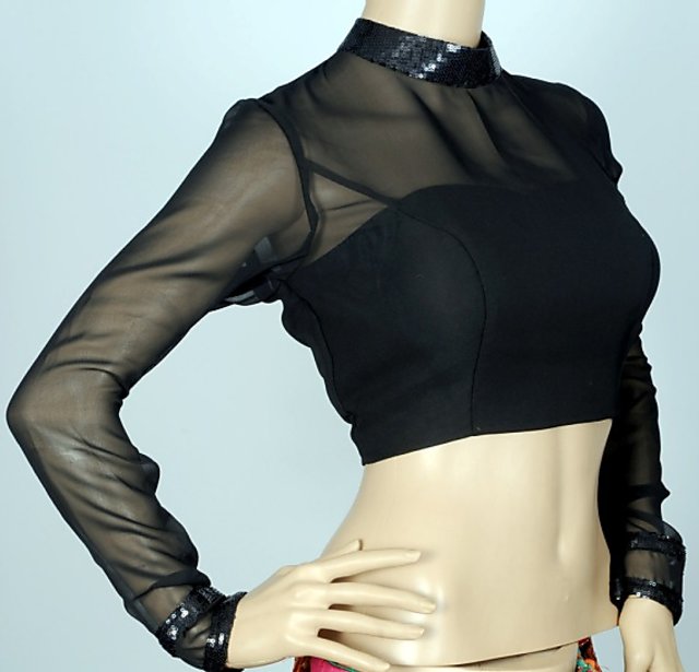 full sleeves black blouse