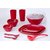 Cutting EDGE Microwaveable Dinner Set With Dry And Refrigerator Storage Containers 20pc Set Red