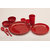 Cutting EDGE Microwaveable Dinner Set With Dry And Refrigerator Storage Containers 20pc Set Red