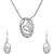 Mahi Crystal Oval Elegance Rhodium Plated Pendant Set For Women Nl1102708r 