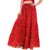 Decot Paradise Red Color Lahriya Printed Cotton Regular fit Long Skirt For Women