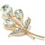 Golden Peacock Floral Shaped White Brooch