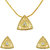Mahi Crystal Triangle Gold Plated Pendant Set For Women Nl1102714g 