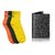 Combo - 3 Pairs Colored Socks  Trifold Wallet