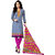 Drapes Gray Cotton Printed Salwar Suit Dress Material (Unstitched)