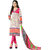 Drapes Pink And White Cotton Printed Salwar Suit Dress Material (Unstitched)