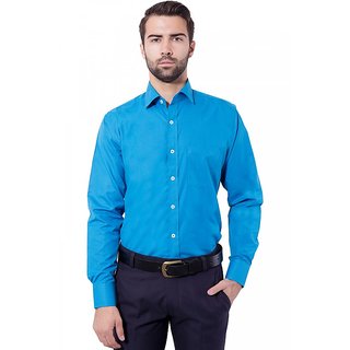 Buy Formal Shirt Deep Sky Blue Color Slim Fit for Men Online @ ₹727 ...