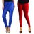 Sukuma Velvet Legging Combo of 2 In Glossy Shade Cmb2-Velvt-Leg-Blu-Crm