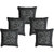 Furnishing zone Black Grey jute Cushion covers set of 5