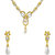 Mahi CZ Floral Pearl Gold Plated Necklace Set for Women NL1103662G