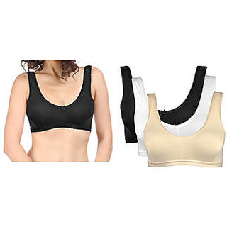                       English Form T Shirt Bra Skin,White,BlaColor                                              